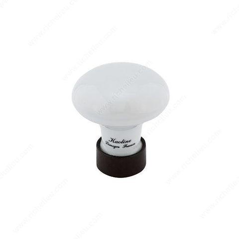 Traditional Forged Iron and Porcelain Knob - 1353